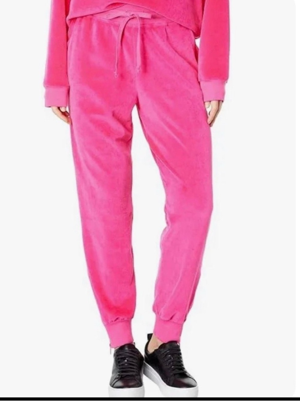 Anthropologie Sundry Velvet ankle zip joggers